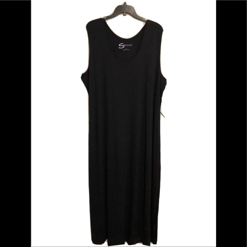 Serena Williams SZ 2X Black Maxi Dress Pullover